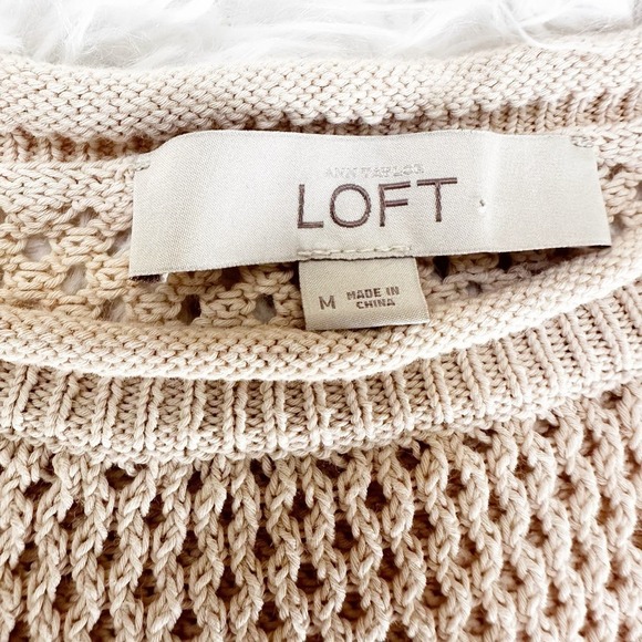 Size M Ann Taylor Loft Knit Cotton Top Light Sweater Medium - Picture 6 of 7